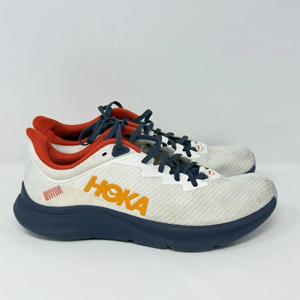 Hoka One One Solimar White Navy Running Shoes 1123074 WTNT Mens 12 D